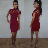 Autumn Winter Women  Dress 2017 Turtleneck Short Sleeve Hollow Out Bodycon Dress Vestidos Sexy Club Party Bandage Dresses Autumn Winter Women  Dress 2017 Turtleneck Short Sleeve Hollow Out Bodycon Dress Vestidos Sexy Club Party Bandage Dresses