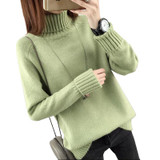 Autumn Winter Turtleneck Sweater Women 2017 New Design Green Thick Tricot Women Sweater And Pullover Female Jumper Tops LU405