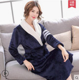 Autumn winter thick flannel robe men coral fleece bathrobe male plus size sleepwear long-sleeve couples warm thicken