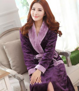 Autumn winter thick flannel robe men coral fleece bathrobe male plus size sleepwear long-sleeve couples warm thicken