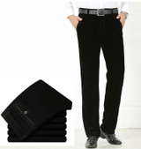 Autumn winter thick corduroy pants men loose straight Cotton trousers elastic high waist casual men's trousers large size 30-40