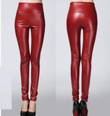 Autumn Winter PU Leather Pants Women High Waist Trousers Pantalon Femme Pantalones Mujer Leggings With Velvet C25