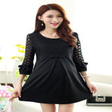 Autumn Winter Pregnancy Dress Breastfeeding Maternity Dresses Pink Maternity Blouse Lace Pregnant Women Dresses Nursing Dress