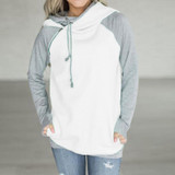 Autumn Winter Patchwork Women Sweatshirt Harajuku Hooded Hoodies Long Sleeve Zipper Tracksuit Pullover Tops WS3249R