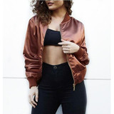 autumn Winter parkas cool basic bomber jacket Women short  pink jacket coat Padded zipper chaquetas biker outwear jacket women