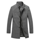 Autumn Winter Overcoat Men Long Section Mens Wool Coat Casual Stand Collar Men's Woolen Coat Wool &amp; Mens Cashmere Coat Peacoat