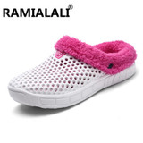 Autumn Winter Non-slip Cotton Plush Home Slippers Men Shoes Slides Camouflage Indoor\Floor Outdoor Thicken Warm Boys Shoes