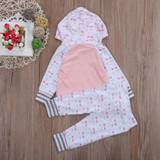 Autumn Winter Newborn Kid Baby Girl Clothes Striped Hoodies Sweatshirt Top +eyelash Long Pants Outfit