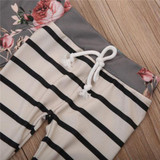 Autumn Winter Newborn Baby Girls Long Sleeve Floral Hooded Tops Striped Pants Leggings Outfits Kid Girls Boys Clothing