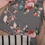 Autumn Winter Newborn Baby Girls Long Sleeve Floral Hooded Tops Striped Pants Leggings Outfits Kid Girls Boys Clothing