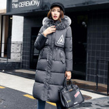 Autumn Winter New Women's coat jacket Hooded Cotton Long Fur Collar Slim Women Parkas Zipper Ladies Outwear Parkas Down Jacket