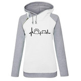 2018 Cat Lifeline Fashion Funny Patterns Print Tops Kawaii Hoodies Women Printing Thick Harajuku Corduroy Buckle Comfortable