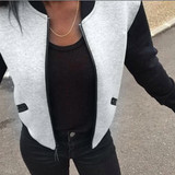 Atutmn winter Women basic coats bomber jacket Long Sleeve Stand Collar pullover Tops Jacket Short Coat Outwear chaquetas mujer