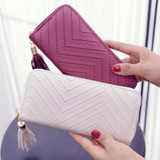 Attra-Yo women wallet high quality leather dollar price tassel women purse card holder Carteira Feminina LM4113ay