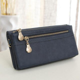 ATTRA-YO 2017 Women Wallets Long Dull Polish Leather Wallet high quality dollar price Female Zipper Clutch Coin Purse
