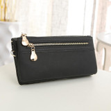 ATTRA-YO 2017 Women Wallets Long Dull Polish Leather Wallet high quality dollar price Female Zipper Clutch Coin Purse