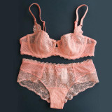 ATTENDRE Sexy Transparent Women Bra Briefs Sets Embroidery Ladies Ultrathin Lace Underwear Intimates Lingerie Bras And Panty Set