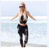 Athleisure gothic fitness leggings mesh spliced leggings for women autumn 2017 sexy leggins skinny casual pencil pants clothing