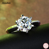 Ataullah Luxury 2 Carat SONA Diamond Rings for Women 925 Sterling Silver Wedding Rings Fine Jewelry Silver 925 Ring  RWD505-3