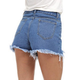 Asymmetrical Ripped Denim Shorts for Women High Waist with Pockets Female Short Cintura Alta 2017 Vintage Pantalones Cortos New