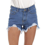 Asymmetrical Ripped Denim Shorts for Women High Waist with Pockets Female Short Cintura Alta 2017 Vintage Pantalones Cortos New