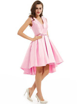 Asymmetric V-neck Sleeveless Mini Evening Dress