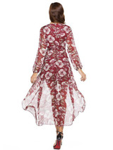 Asymmetric Printed Wrap Maxi Dress