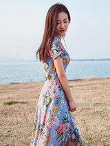 Asymmetric Printed Bohemia Dress