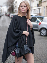 Asymmetric Solid Color Batwing Sleeves Blouses&Shirts Tops