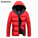 Asstseries Winter Jacket Men Casual New Hooded Thick Padded Jacket Zipper Slim Men And Women Coats Men Parkas Outwear Warm Coat