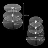 Assemble and Disassemble Round Acrylic 3 &amp; 4 Tier Cupcake Cake Stand For Birthday Wedding Party Cake Shop Home Free Shipping