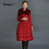 Shegetit 2016 Winter Turn-Down Collar Warm Down Parka Jacket Women Cloak Outerwear 86% Duck Down Jacket Female Red Coat Women Shegetit 2016 Winter Turn-Down Collar Warm Down Parka Jacket Women Cloak Outerwear 86% Duck Down Jacket Female Red Coat Women