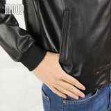 Sheepskin cowskin genuine leather bomber jacket ribbed collar hem biker moto jackets coats manteau homme jaqueta de couro LT1596