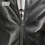 Sheepskin cowskin genuine leather bomber jacket ribbed collar hem biker moto jackets coats manteau homme jaqueta de couro LT1596