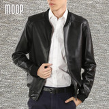 Sheepskin cowskin genuine leather bomber jacket ribbed collar hem biker moto jackets coats manteau homme jaqueta de couro LT1596
