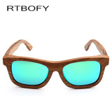 RTBOFY Wooden Sunglasses.Bamboo brand sun glasses Vintage Wood Case Beach Sunglasses for Driving gafas de sol YA03
