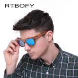 RTBOFY Wooden Sunglasses.Bamboo brand sun glasses Vintage Wood Case Beach Sunglasses for Driving gafas de sol YA03