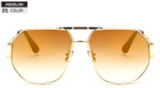 RSSELDN New Big Men Gold Metal Frame Sunglasses Woman Luxury Brand High Quality Sun glasses Male UV400 2017 Fashion glasses