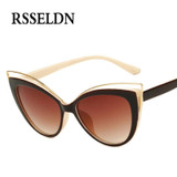 RSSELDN 2017 Newest Fashion Cat Eye Sunglasses Women Brand Designer Style Sun glasses Female UV400 Retro oculos feminino