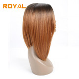 RoyaL Short 100%Human Hair Brazilian Straight Hair Bob Wig For Black Women1b/30 Ombre Color Non-Remy Hair