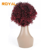 Royal Hair Short Afro Kinky Curly Wig Burgundy Brazilian 100%Human Hair Wigs For Black Women Red Color Non-Remy