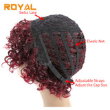 Royal Hair Short Afro Kinky Curly Wig Burgundy Brazilian 100%Human Hair Wigs For Black Women Red Color Non-Remy