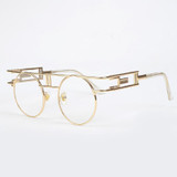 ROYAL GIRL Quality Metal Frame Steampunk Sunglasses Women Brand Designer Round Men Gothic Sun glasses Vintage Eyeglasses ss211