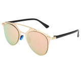 ROYAL GIRL New Brand Designer Women Sunglasses Metallic Frame Reflective Mirror Glasses Shades Vintage Cat Eye Sun Glasses ss398