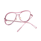 ROYAL GIRL Large Frame Rhinestones Eyewear Frames Twin-Beams Women Optical Eyeglasses Gold Glasses Frames SS046