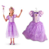 Girls Summer Dresses Kids Cinderella Aurora Rapunzel Belle Princess Dresses Girls Halloween Xmas Party Dresses Cosplay Costume