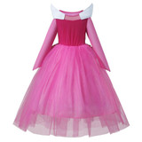 Girls Sleeping Beauty Princess Cosplay Party Dresses Children Long Sleeve Aurora Costume Clothing Kids Tutu Dress for Christmas
