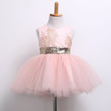 Girls Princess Dresses Cute Kids Baby Girl Sequins Bowknot Dress Sleeveless Christmas Party Banquet Dresses Sundress Clothes