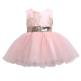 Girls Princess Dresses Cute Kids Baby Girl Sequins Bowknot Dress Sleeveless Christmas Party Banquet Dresses Sundress Clothes