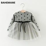Girls Princess Baby Dress Newborn Infant Baby Girl Clothes Bow Dot Tutu Ball Gown Party Dresses Baby Kid Girl clothes